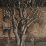 Arbres devant les Ursulines, la nuit