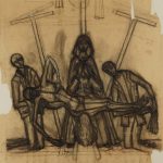 Pietà. Fusain sur papier