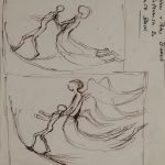 La montée difficile. Deux dessins au stylo